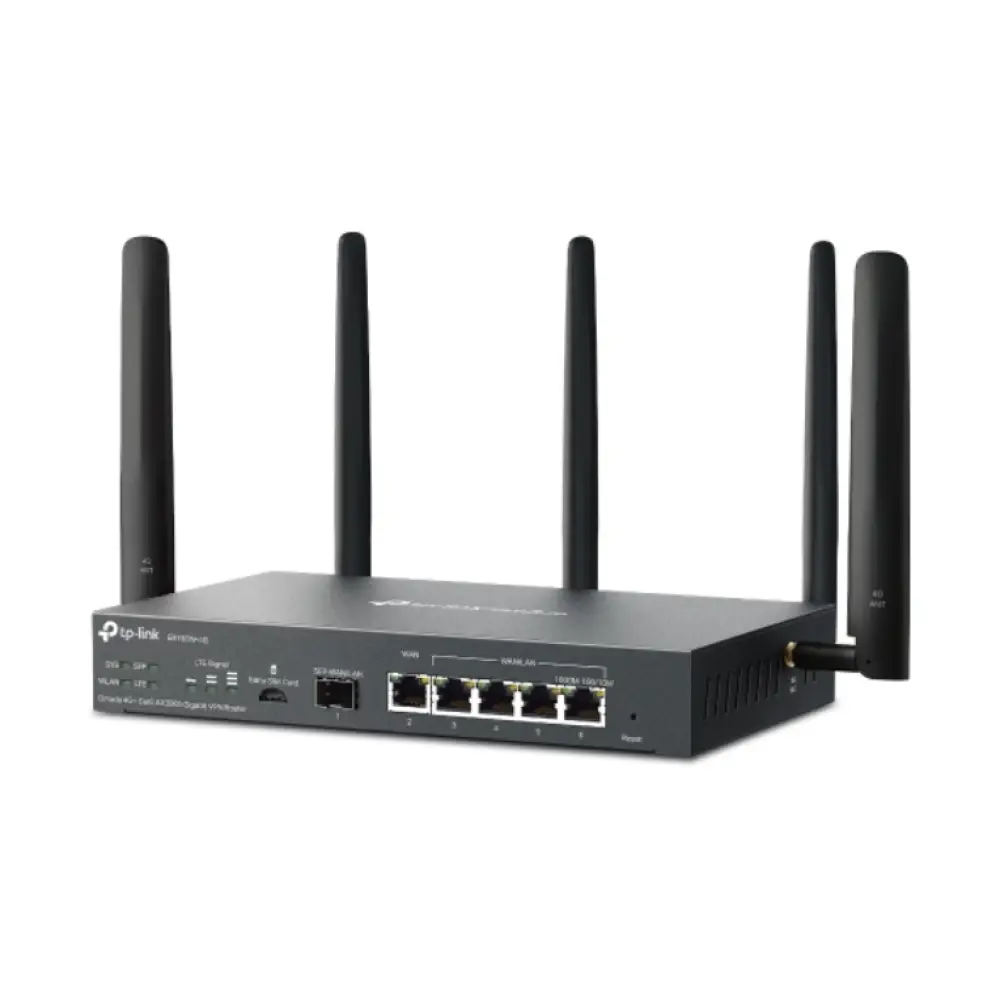 TP-Link Omada ER706W-4G router inalámbrico Gigabit Ethernet Doble banda (2.4 GHz / 5 GHz) Negro - detalle