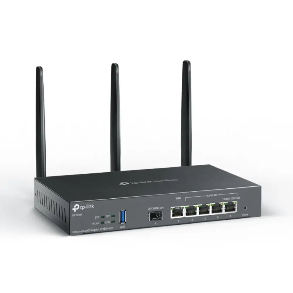 TP-Link Omada ER706W router inalámbrico Gigabit Ethernet Doble banda (2.4 GHz / 5 GHz) Negro - detalle