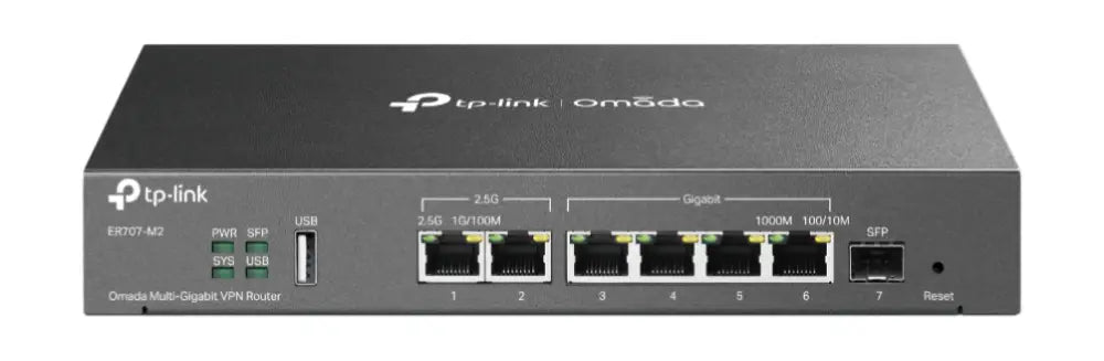 TP-Link Omada ER707-M2 router 2.5 Gigabit Ethernet. Ethernet rápido. Gigabit Ethernet Negro - detalle