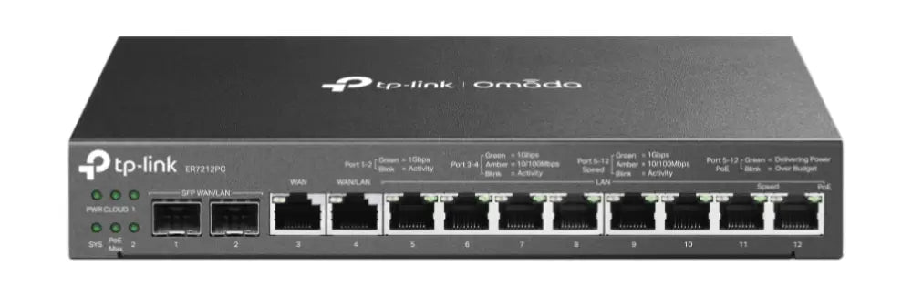 TP-Link Omada ER7212PC router Gigabit Ethernet Negro - detalle