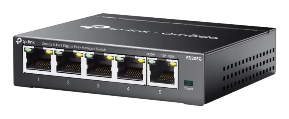 TP-Link Omada ES205G switch Gestionado Gigabit Ethernet (10/100/1000) Negro - detalle