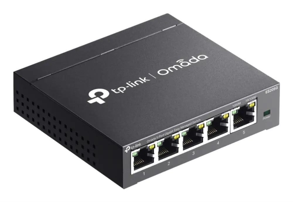 TP-Link Omada ES205G switch Gestionado Gigabit Ethernet (10/100/1000) Negro - detalle