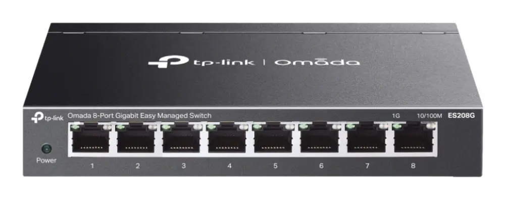 TP-Link Omada ES208G switch Gestionado L2 Gigabit Ethernet (10/100/1000) Negro - detalle