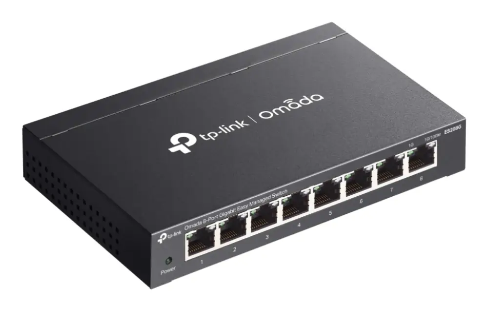 TP-Link Omada ES208G switch Gestionado L2 Gigabit Ethernet (10/100/1000) Negro - detalle