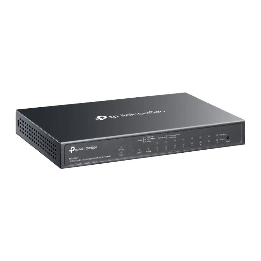 TP-Link Omada ES210GMP switch Gestionado Gigabit Ethernet (10/100/1000) Energía sobre Ethernet (PoE) Negro - detalle