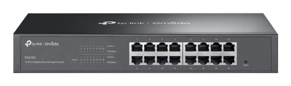 TP-Link Omada ES216G switch Gestionado L2 Gigabit Ethernet (10/100/1000) Negro - detalle