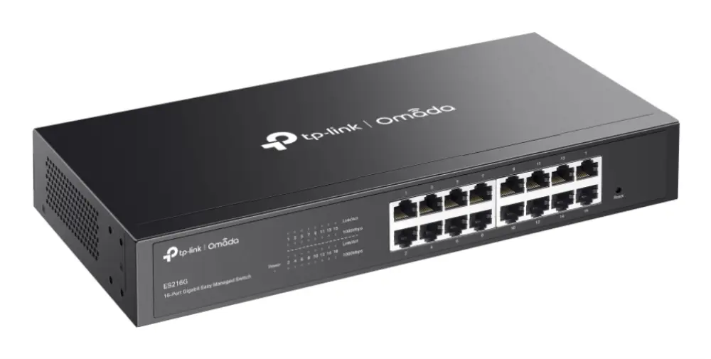 TP-Link Omada ES216G switch Gestionado L2 Gigabit Ethernet (10/100/1000) Negro - detalle