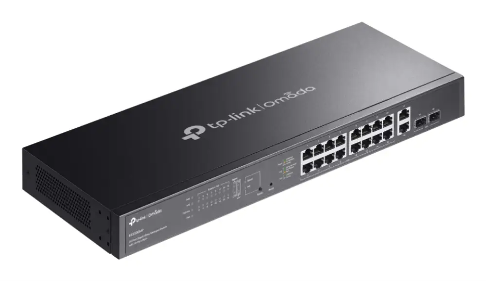 TP-Link Omada ES220GMP switch Gestionado L2 Gigabit Ethernet (10/100/1000) Energía sobre Ethernet (PoE) Negro - detalle