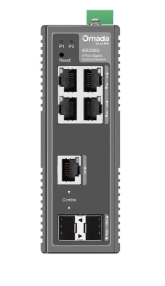 TP-Link Omada IES206G switch Gestionado Gigabit Ethernet (10/100/1000) Negro - detalle