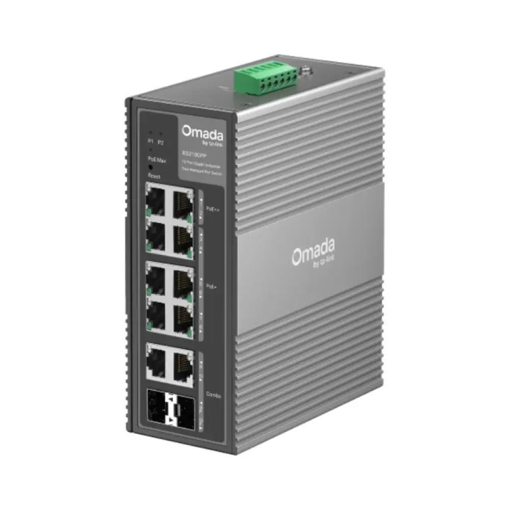 TP-Link Omada IES210GPP switch Gestionado Gigabit Ethernet (10/100/1000) Energía sobre Ethernet (PoE) DIN rail Gris - detalle