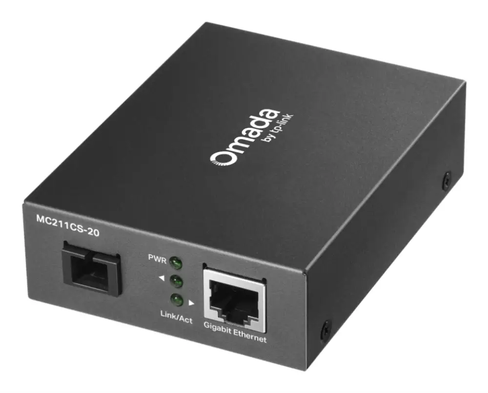 TP-Link Omada MC211CS-20 convertidor de medio 1000 Mbit/s 1310 nm Monomodo Negro