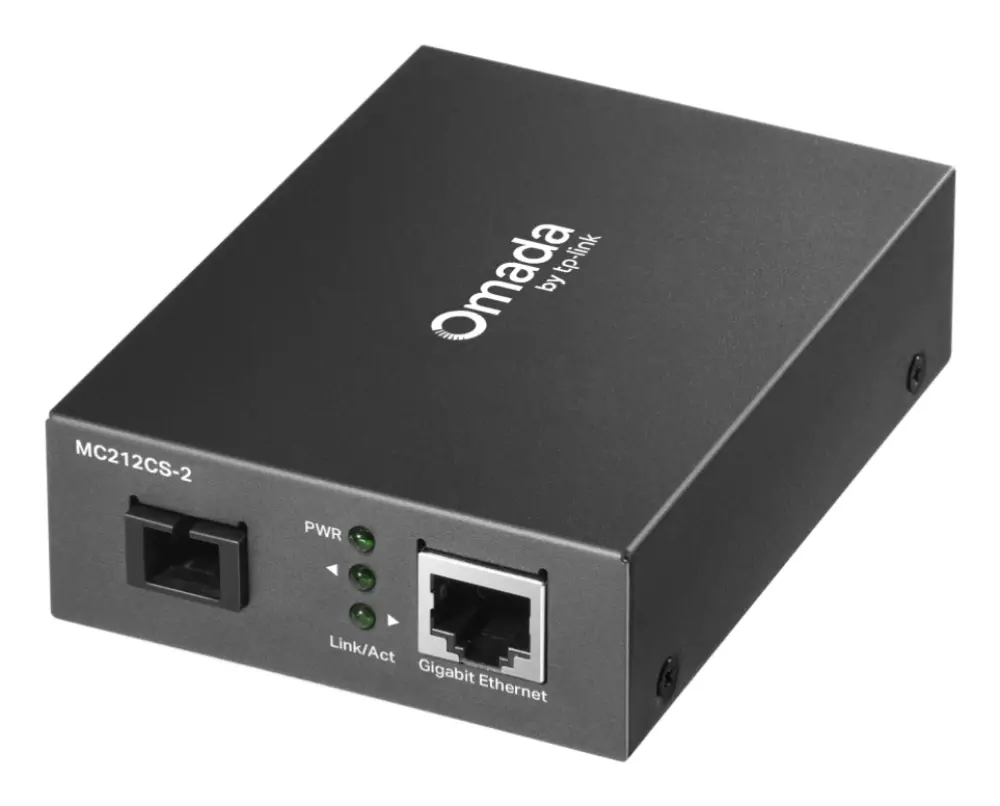 TP-Link Omada MC212CS-20 convertidor de medio 1000 Mbit/s 1550 nm Monomodo Negro