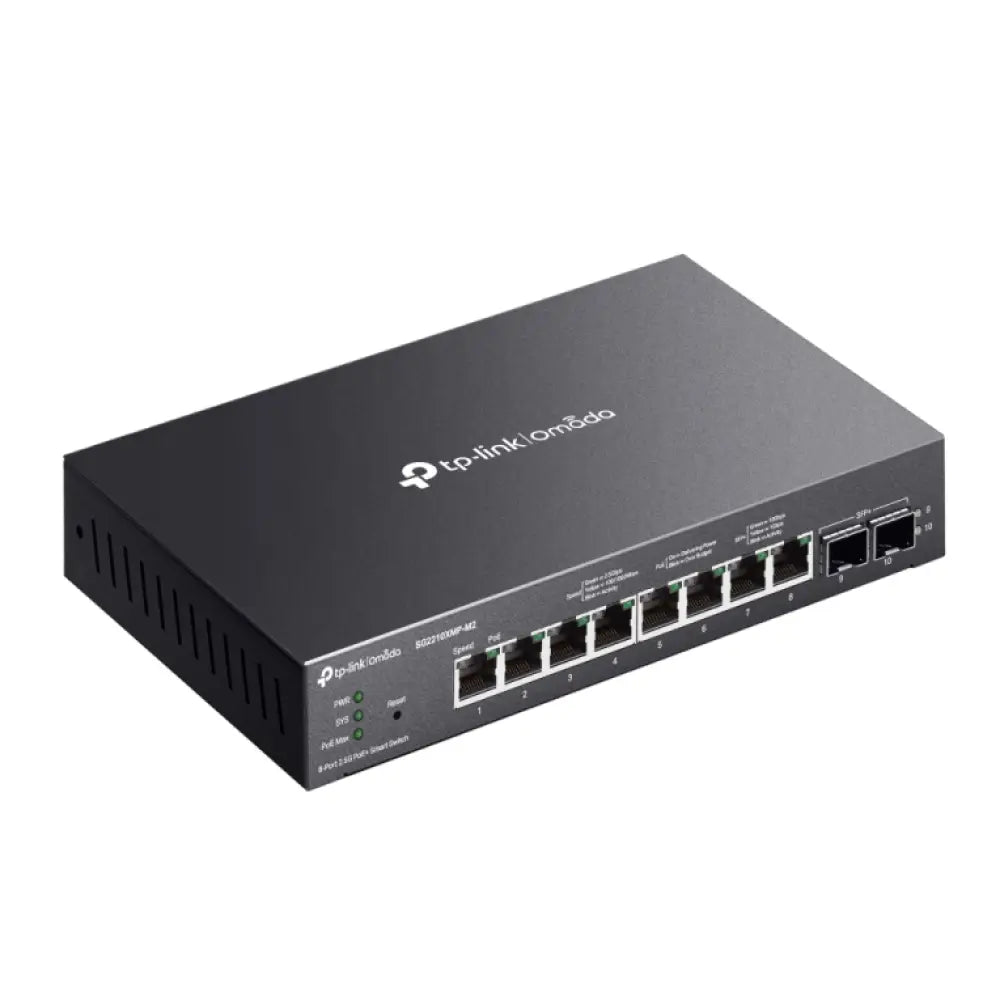 TP-Link Omada SG2210XMP-M2 switch Gestionado L2/L2+ 2.5G Ethernet (100/1000/2500) Energía sobre Ethernet (PoE) Montaje en pared/escritorio Negro - detalle