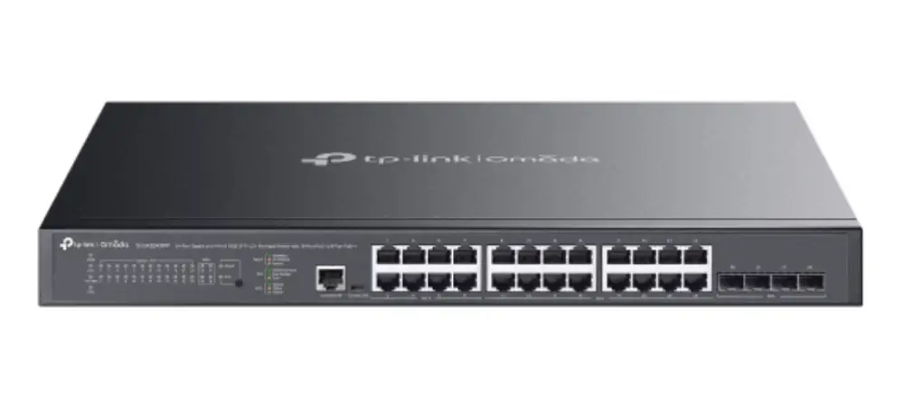 TP-Link Omada SG3428XMPP switch Gestionado L2+ Gigabit Ethernet (10/100/1000) Energía sobre Ethernet (PoE) 1U Negro