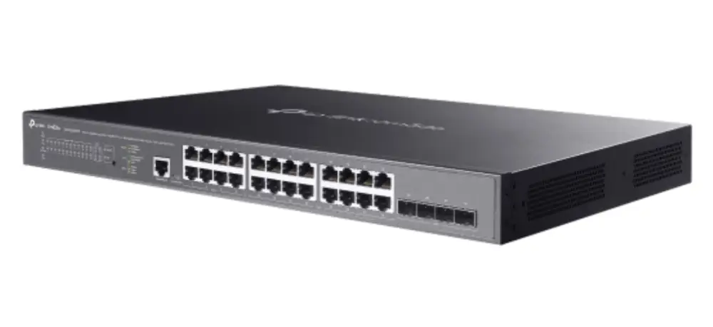 TP-Link Omada SG3428XMPP switch Gestionado L2+ Gigabit Ethernet (10/100/1000) Energía sobre Ethernet (PoE) 1U Negro - detalle