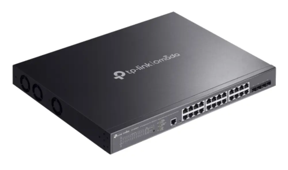 TP-Link Omada SG3428XMPP switch Gestionado L2+ Gigabit Ethernet (10/100/1000) Energía sobre Ethernet (PoE) 1U Negro - detalle
