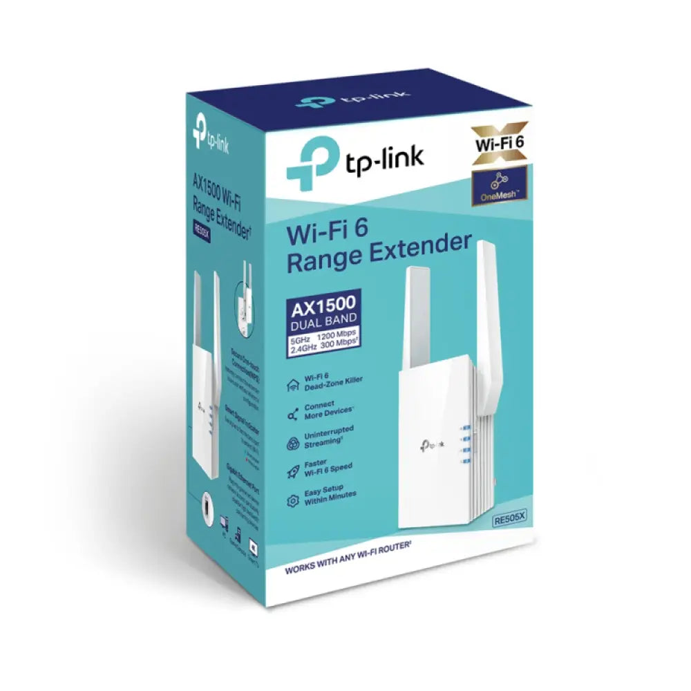 TP-Link RE505X ampliador de red Transmisor y receptor de red Blanco 10. 100. 1000 Mbit/s - detalle