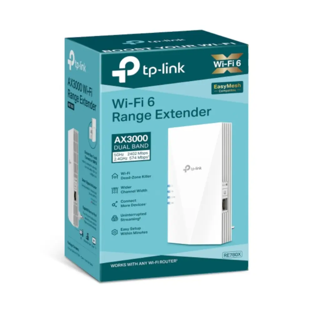 TP-Link RE780X ampliador de red Receptor de red Blanco 10. 100. 1000 Mbit/s - detalle