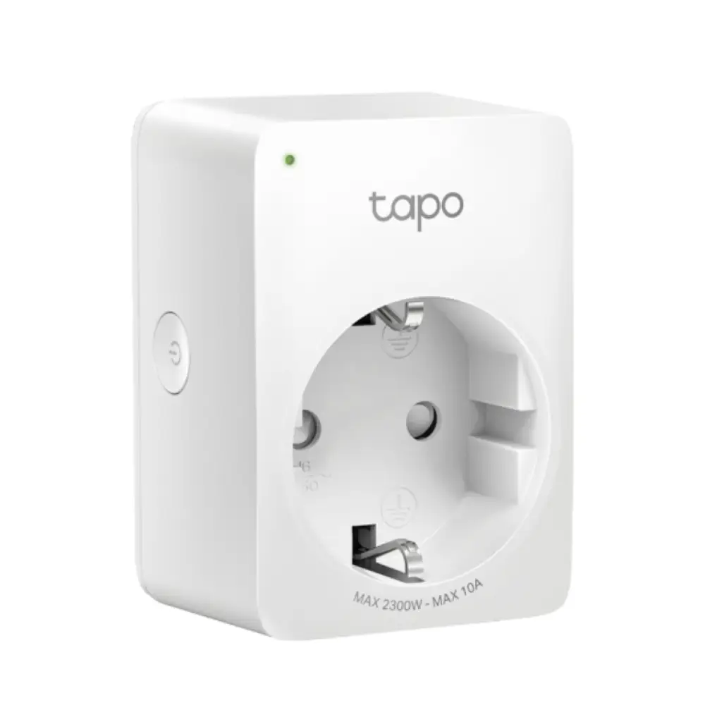 Regleta inteligente TP-Link TAPO P100 con una salida AC de 2990 W, diseñada para controlar dispositivos electrónicos.