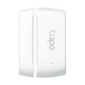 Sensor de puerta y ventana inalámbrico TP-Link Tapo T110 en color blanco, detecta apertura de puertas y ventanas, incluye batería.