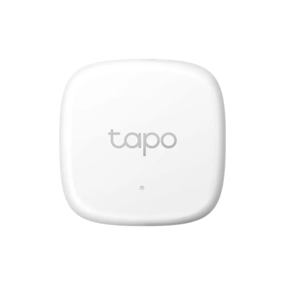 Sensor de temperatura y humedad TP-Link Tapo T310, inalámbrico y independiente, muestra el dispositivo en un entorno interior.
