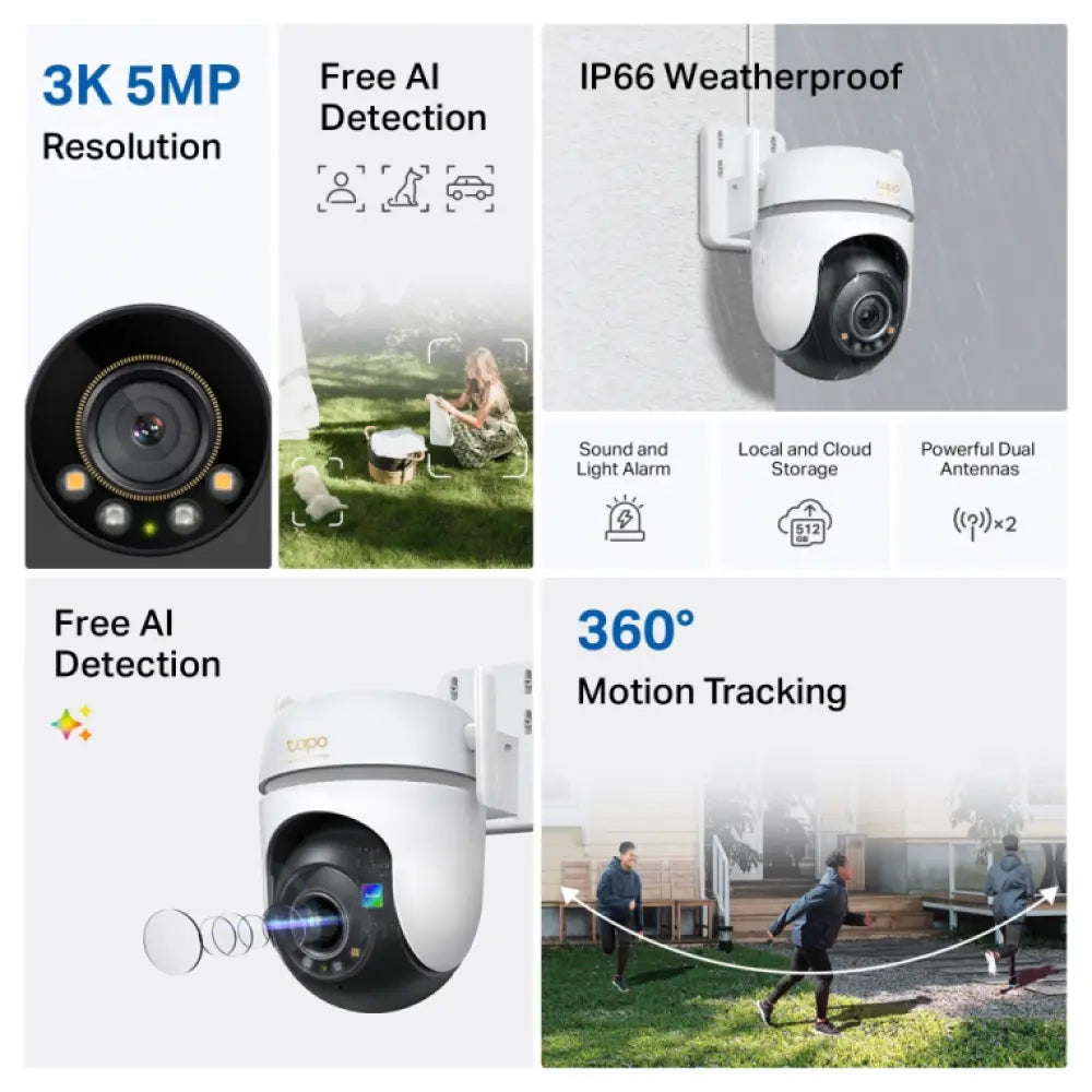 TP-Link Tapo TC43(EU) V2 Esférico Cámara de seguridad IP Interior y exterior 2880 x 1620 Pixeles Techo/Pared/Poste - detalle