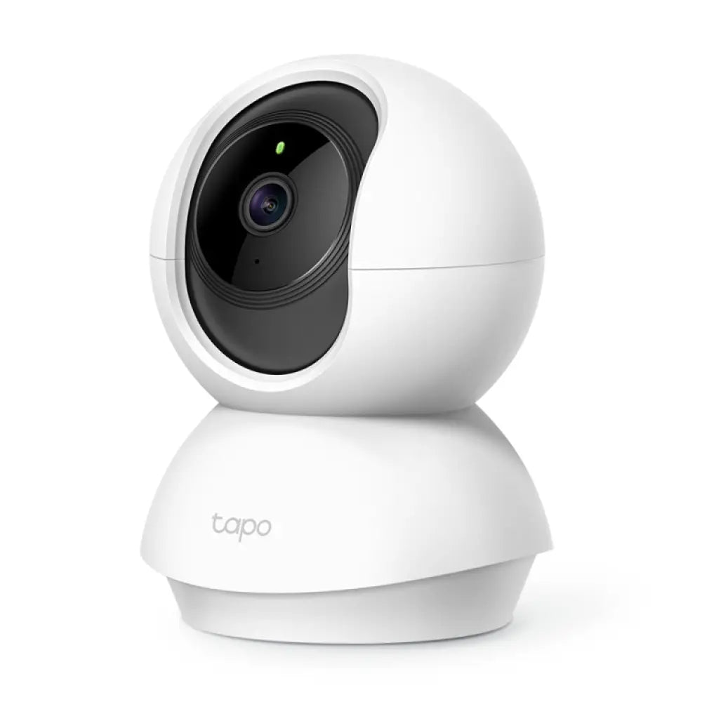 Cámara de vigilancia TP-Link Tapo TC70, cámara IP esférica para interiores, con funciones de panorámica y seguridad en techo o pared.