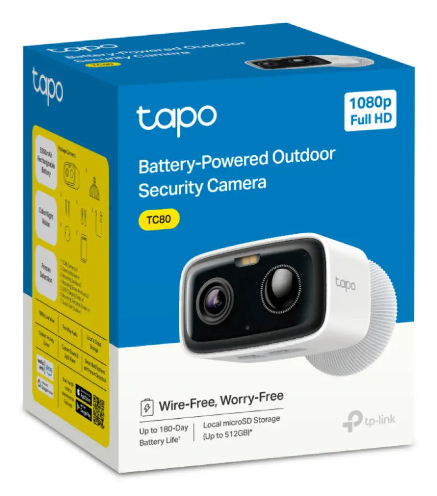 TP-Link Tapo TC80 cámara de vigilancia Bala (forma) Cámara de seguridad IP Exterior 1920 x 1080 Pixeles Techo/Pared/Poste - detalle