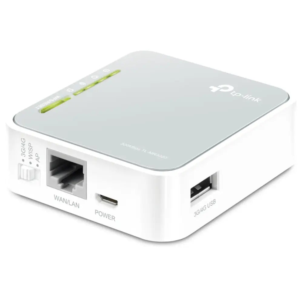 TP-Link TL-MR3020 router inalámbrico Ethernet rápido Banda única (2.4 GHz) Gris. Blanco - detalle