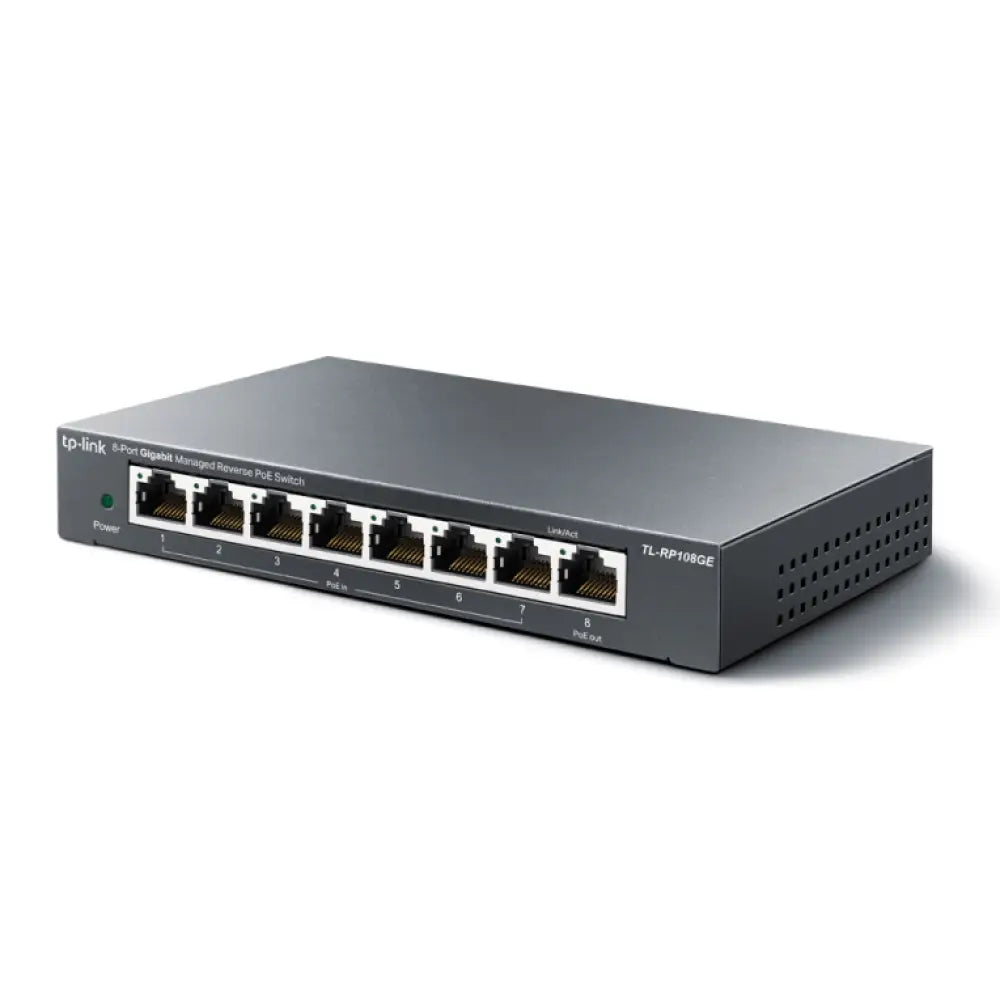 TP-Link TL-RP108GE switch Gestionado L2 Gigabit Ethernet (10/100/1000) Energía sobre Ethernet (PoE) Negro - detalle