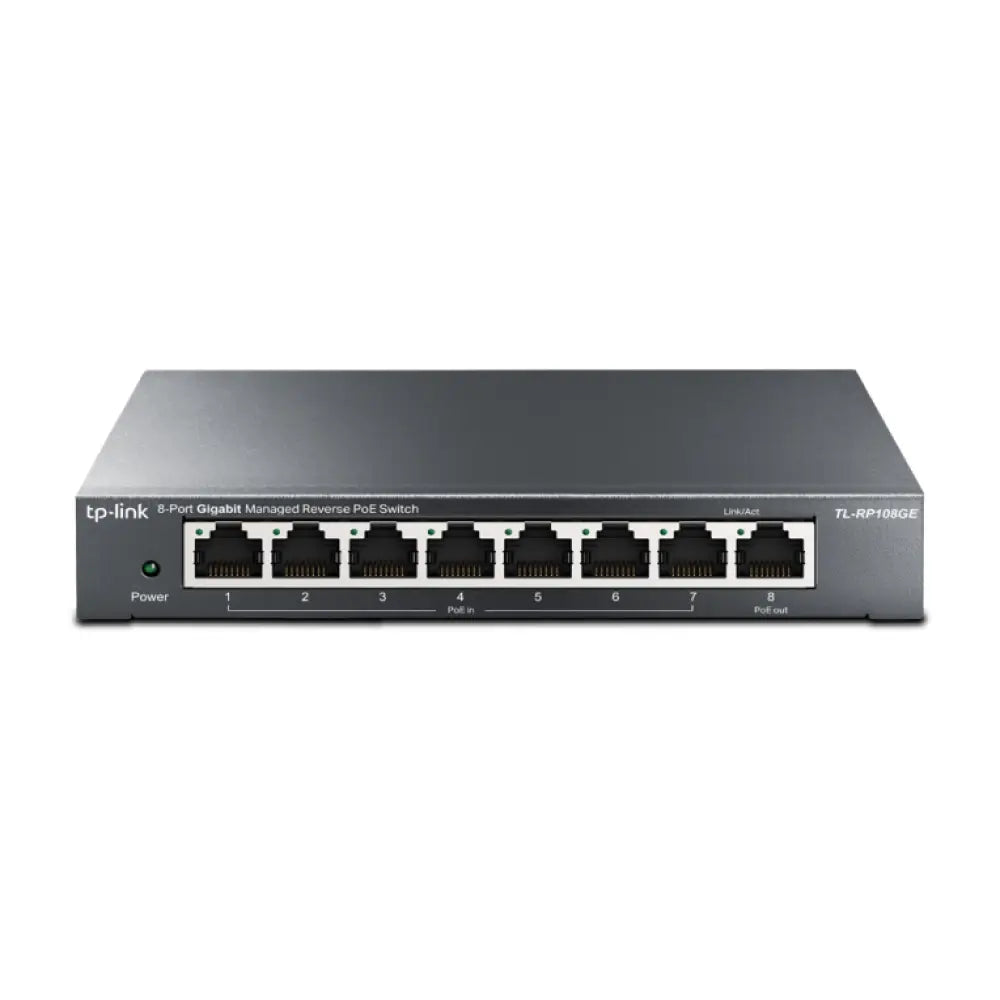 TP-Link TL-RP108GE switch Gestionado L2 Gigabit Ethernet (10/100/1000) Energía sobre Ethernet (PoE) Negro - detalle