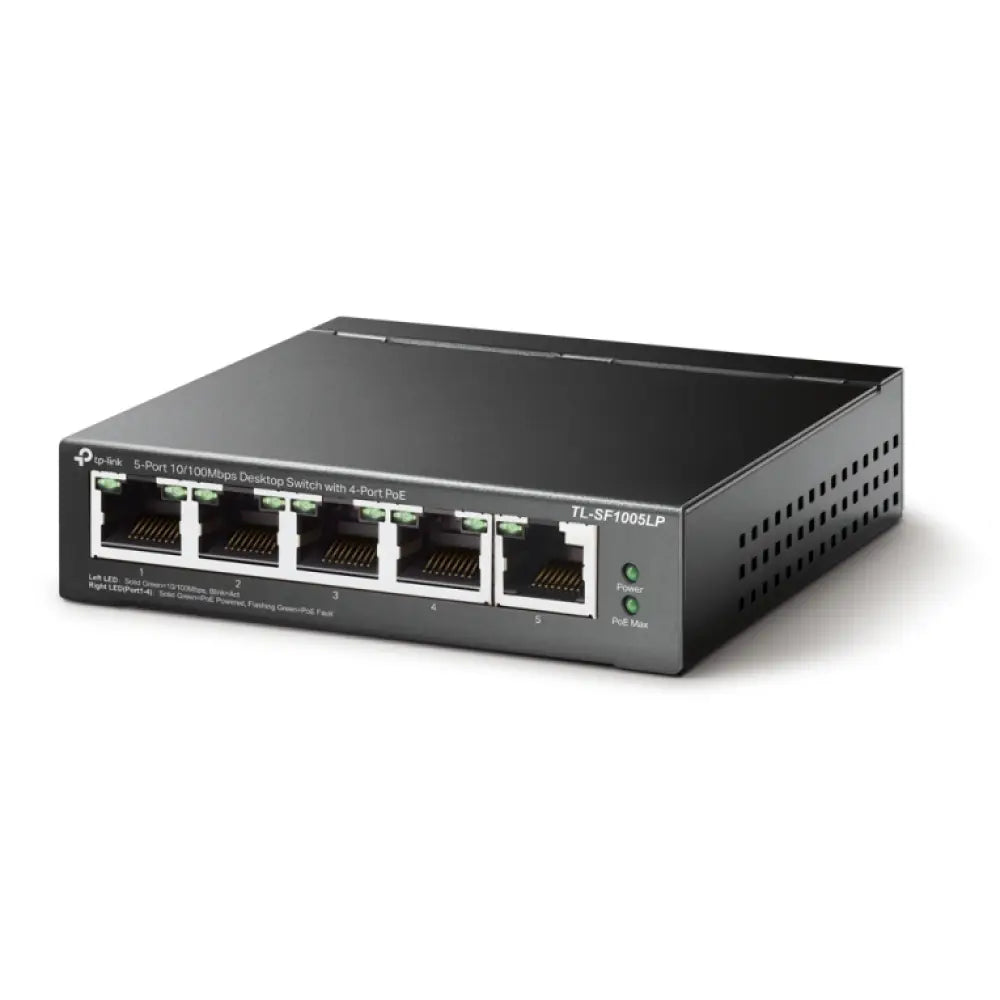 TP-Link TL-SF1005LP switch No administrado Fast Ethernet (10/100) Energía sobre Ethernet (PoE) Negro - detalle