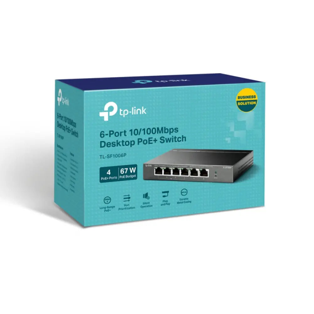 TP-Link TL-SF1006P switch No administrado Fast Ethernet (10/100) Energía sobre Ethernet (PoE) Negro - detalle