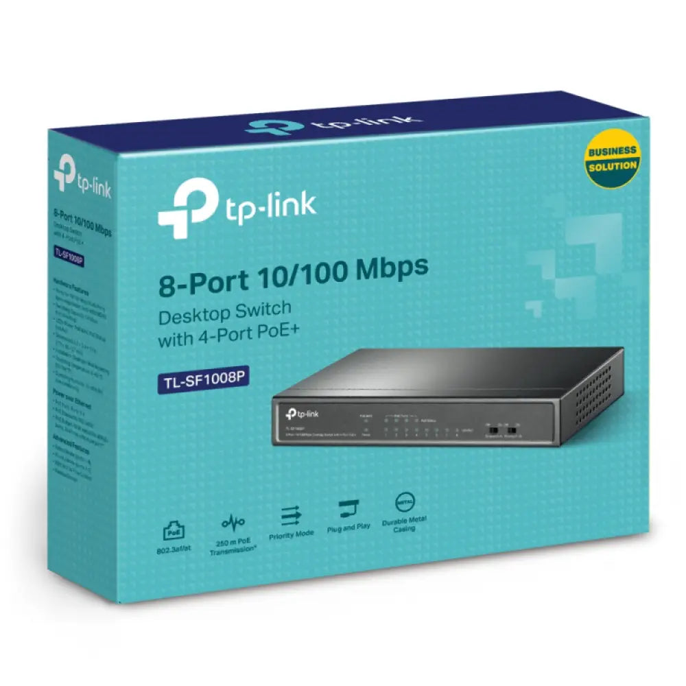 TP-Link TL-SF1008P No administrado Fast Ethernet (10/100) Energía sobre Ethernet (PoE) Negro - detalle