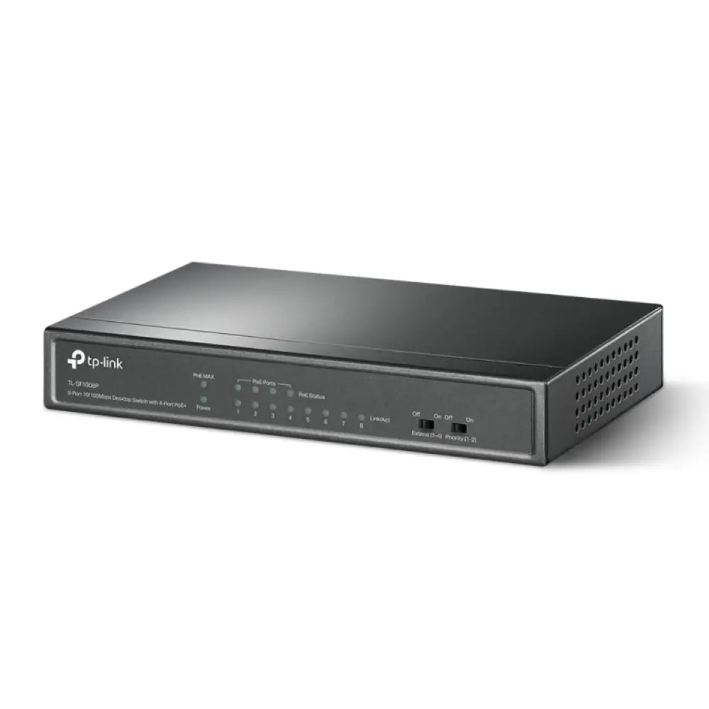 TP-Link TL-SF1008P No administrado Fast Ethernet (10/100) Energía sobre Ethernet (PoE) Negro - detalle