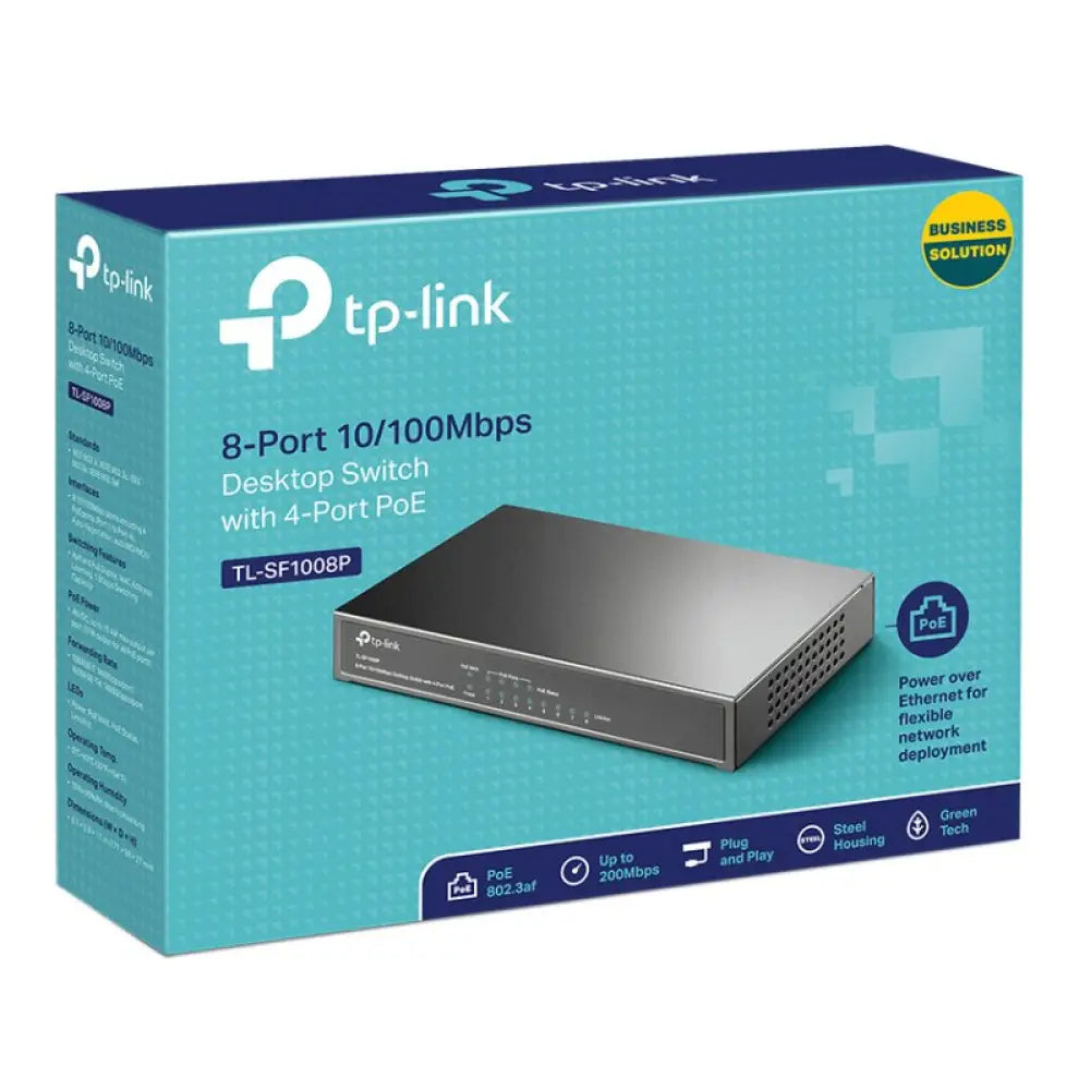 TP-LINK TL-SF1008P Switch 8x10/100Mbps 4xPoE Metal - detalle