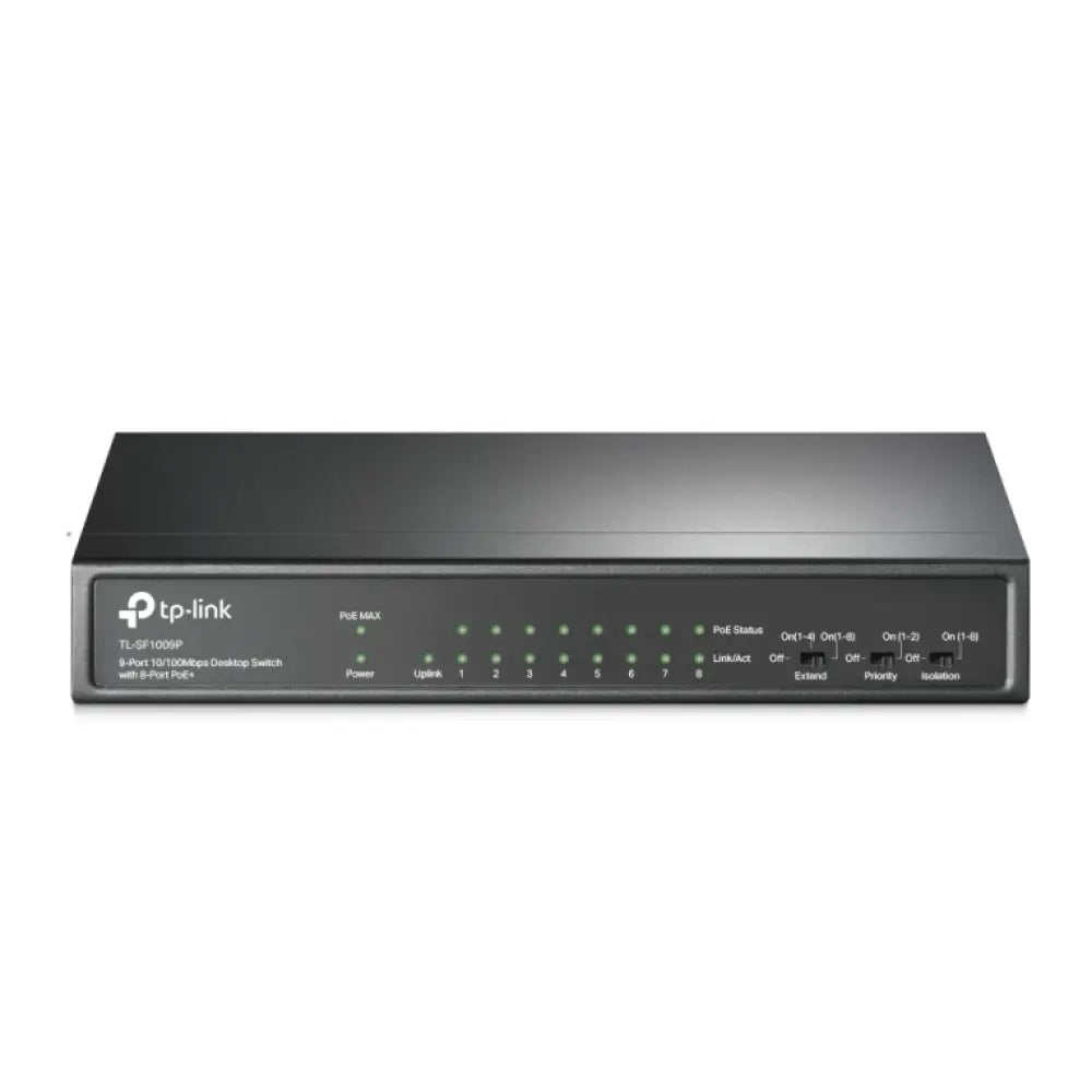 TP-Link TL-SF1009P switch No administrado Fast Ethernet (10/100) Energía sobre Ethernet (PoE) Negro - detalle
