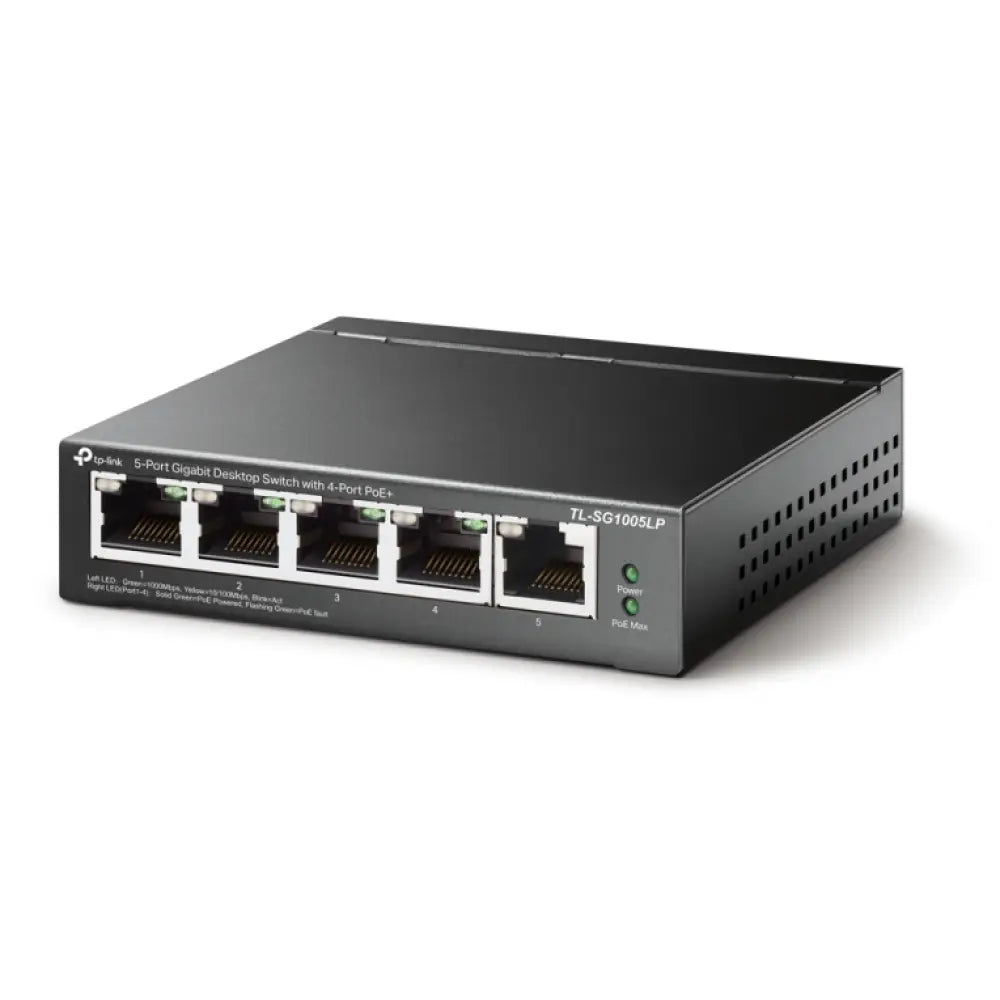 TP-Link TL-SG1005LP switch No administrado Gigabit Ethernet (10/100/1000) Energía sobre Ethernet (PoE) Negro - detalle