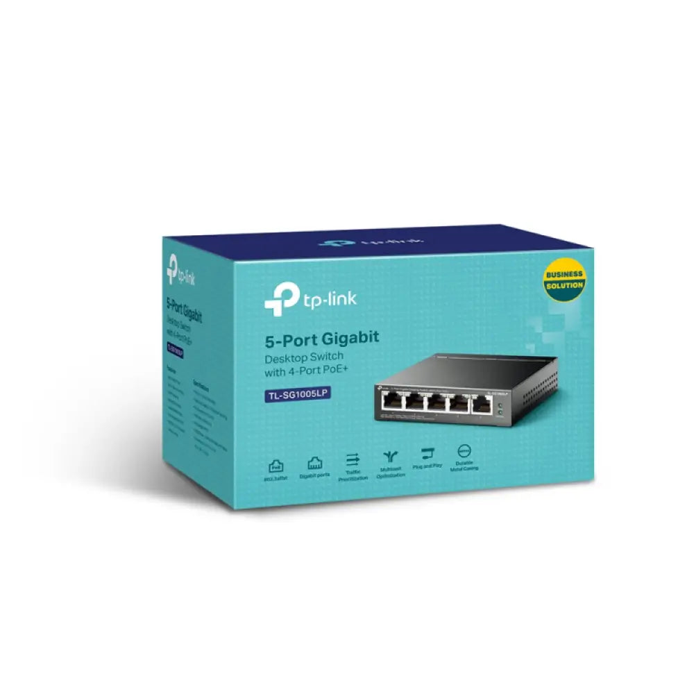 TP-Link TL-SG1005LP switch No administrado Gigabit Ethernet (10/100/1000) Energía sobre Ethernet (PoE) Negro - detalle