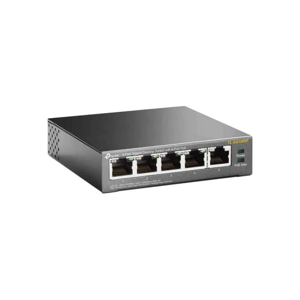 TP-Link TL-SG1005P No administrado Gigabit Ethernet (10/100/1000) Energía sobre Ethernet (PoE) Negro - detalle