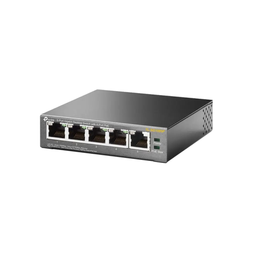 TP-Link TL-SG1005P No administrado Gigabit Ethernet (10/100/1000) Energía sobre Ethernet (PoE) Negro - detalle