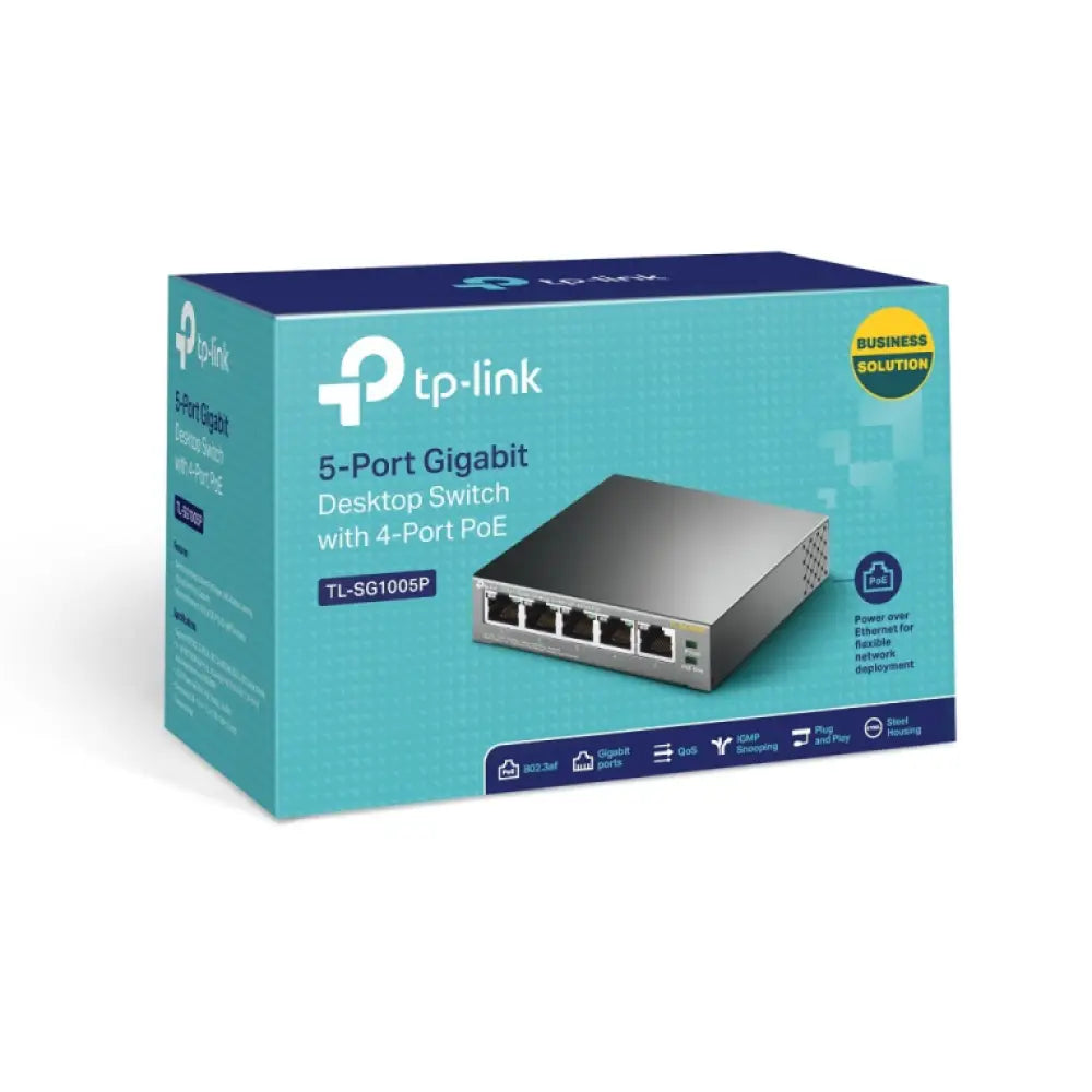 TP-Link TL-SG1005P No administrado Gigabit Ethernet (10/100/1000) Energía sobre Ethernet (PoE) Negro - detalle