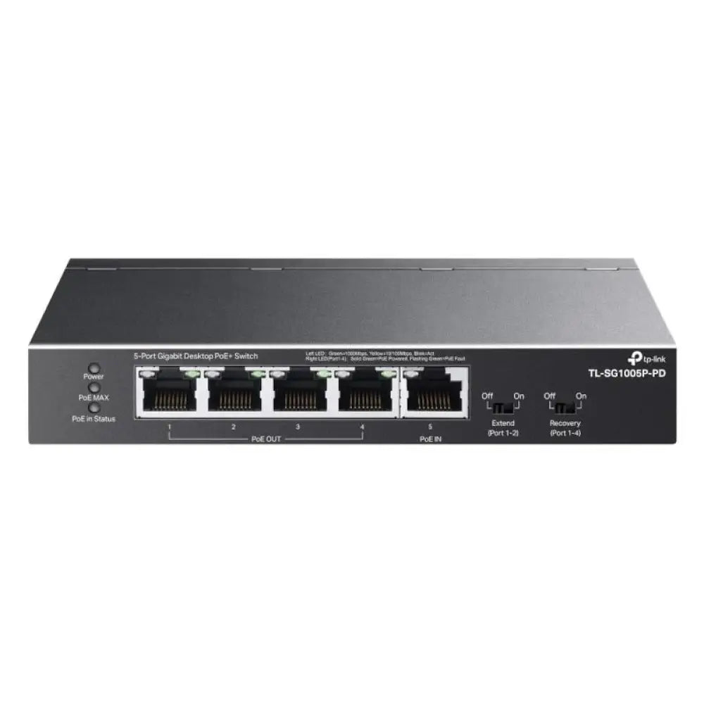 TP-Link TL-SG1005P-PD Switch 1xPoE++ In 4xPoE+ Out - detalle