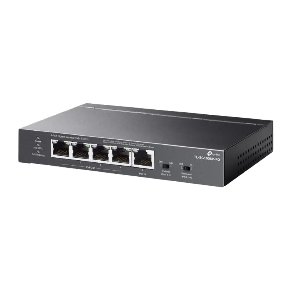 TP-Link TL-SG1005P-PD switch Gigabit Ethernet (10/100/1000) Energía sobre Ethernet (PoE) Negro - detalle