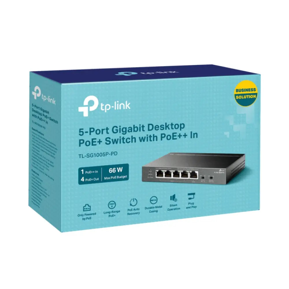 TP-Link TL-SG1005P-PD switch Gigabit Ethernet (10/100/1000) Energía sobre Ethernet (PoE) Negro - detalle