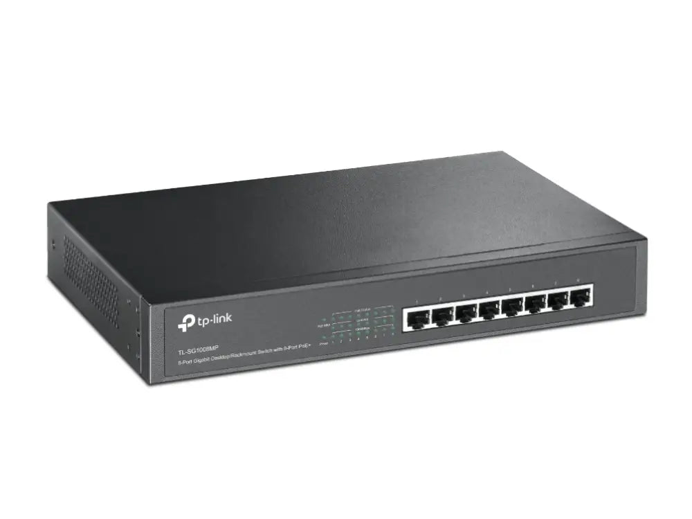 TP-Link TL-SG1008MP switch No administrado Gigabit Ethernet (10/100/1000) Energía sobre Ethernet (PoE) Negro - detalle