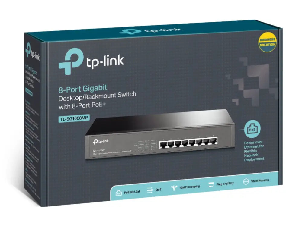TP-Link TL-SG1008MP switch No administrado Gigabit Ethernet (10/100/1000) Energía sobre Ethernet (PoE) Negro - detalle