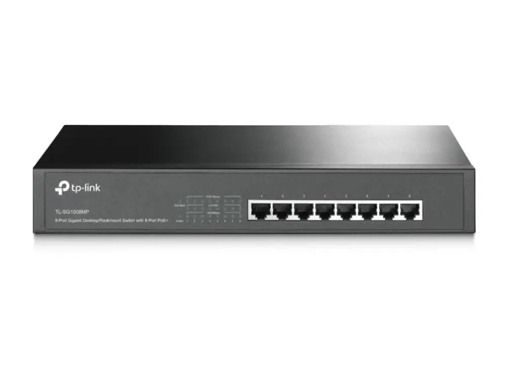 TP-Link TL-SG1008MP switch No administrado Gigabit Ethernet (10/100/1000) Energía sobre Ethernet (PoE) Negro - detalle
