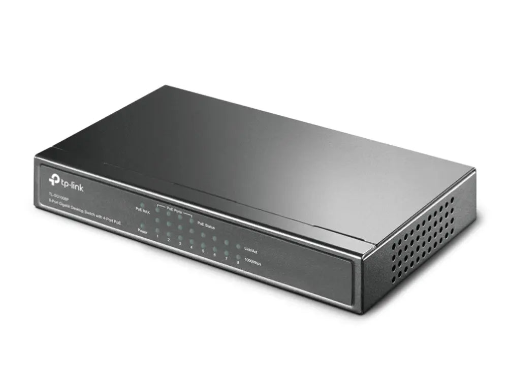 TP-Link TL-SG1008P Gestionado Gigabit Ethernet (10/100/1000) Energía sobre Ethernet (PoE) Gris - detalle