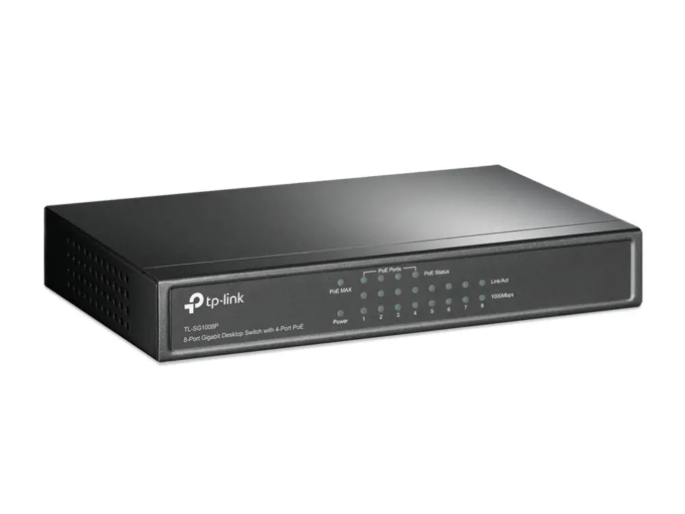 TP-Link TL-SG1008P Gestionado Gigabit Ethernet (10/100/1000) Energía sobre Ethernet (PoE) Gris - detalle